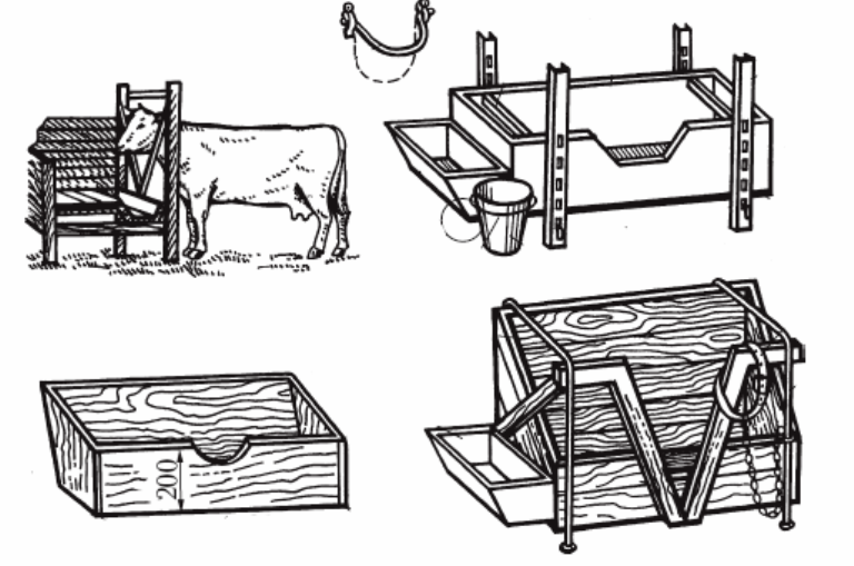 Dibujo de comedero para vacas