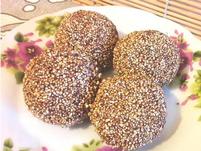 Postre de nueces con amaranto